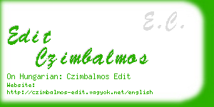 edit czimbalmos business card